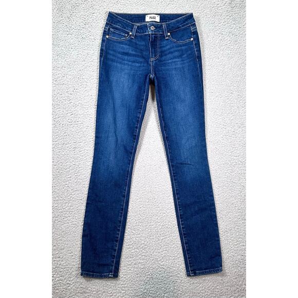Paige Skyline Ankle Peg Jeans Women 25 Blue Skinny Denim Stretch Slim Fit Casual - Picture 9 of 9